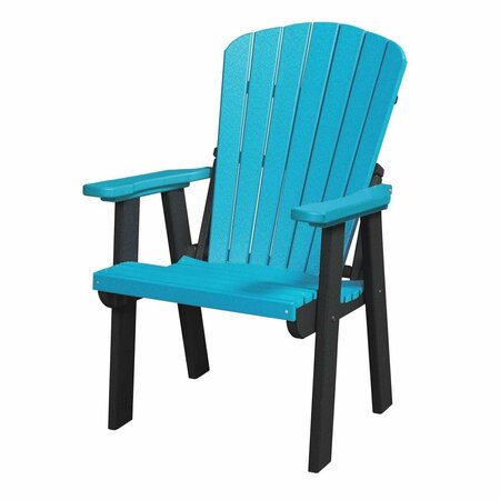 INVERNACULO 42 x 24.5 x 21 in. Os Home & Office Model Fan Back Chair with Black Base, Aruba Blue IN2752452